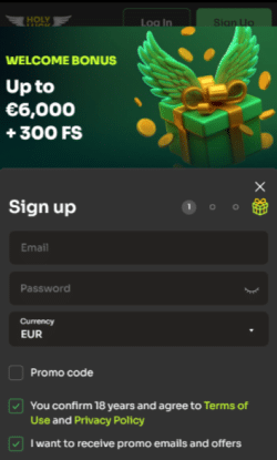 Kies nu jouw HolyLuck login gegevens